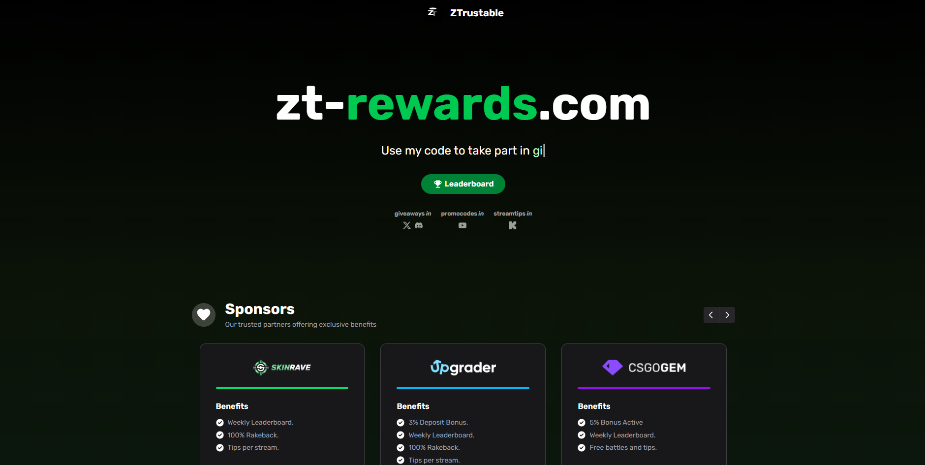 LeaderBoard Zt-rewards